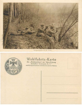 German soldiers "creeping guard on the Aisne" World War I *ca.1915