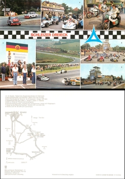 Schleiz triangle race motorcycle race large map * 1978