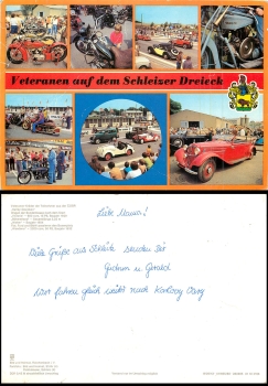 Schleizer Dreieck Veteranen KFZ Grosskarte ca. A5, gebr 1980