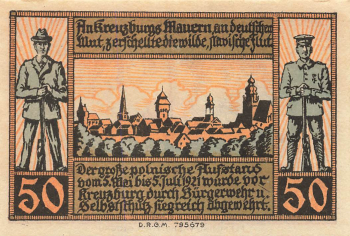 Kreuzburg Upper Silesia emergency banknote Kluczbork 1921