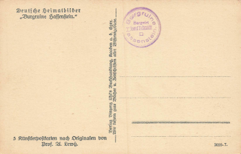 Eisenhammer mit Ruine Hassenstein Künstlerkarte A.Lewy * um 1930