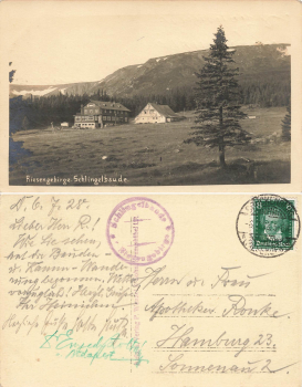 Schlingelbaude Riesengebirge Schlesien Baude o 1926