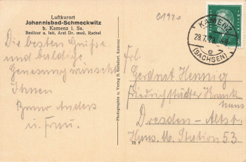 Schmeckwitz Johannisbad bei Kamenz o 1929