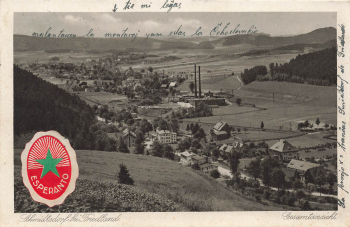 Schmidtsdorf near Friedland, Silesia, Kowalowa Esperanto map, circa 1929