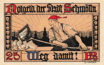 04626 Schmölln Städtenotgeld Wert 25 Pfg Marie mit Jesuskind 1921