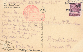 Schneekoppe Riesengebirge Schlesien Śnieżka o 1936