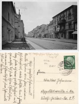Schoenau Katzbach Schlesien am Markt Swierzawa o 1938