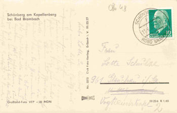Schönberg am Kapellenberg Bad Brambach o 1965