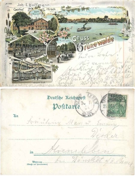 39218 Schönebeck Grünewalde GAsthof Hirsch Litho o 29.1.1901