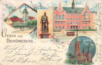 Schöneberg Berlin – vintage lithographic postcard, c. 1901