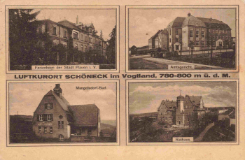 Schöneck Vogtland Ferienheim Amtsgericht Mangelsdorf Bad o 1924