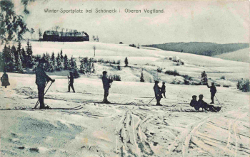 Schöneck Vogtland Skifahrer o 1912