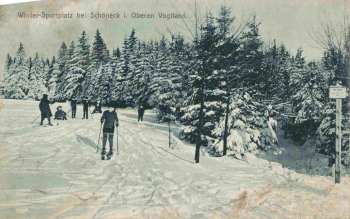 Schöneck Vogtland Skifahrer o 1912