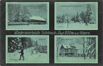 Schöneck Vogtland Mehrbildkarte mit Villa Waldesruh o 1915
