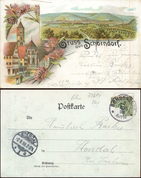 73614 Schorndorf Litho o 1.8.1898