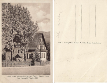 Schreiberhau Riesengebirge Schlesien Haus Thiel Szklarska Poreba * um 1920