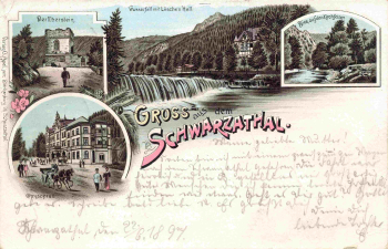 Schwarzatal Thüringen Litho o 1897