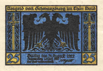 Schwarzburg Thüringen Notgeldschein 1922