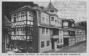 Schwarzburg Thüringer Wald Gasthaus "zum Wildpark" o 1937