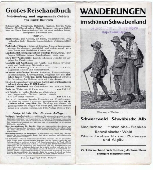 Hikes in beautiful Swabia hiking guide 20 pages 1940