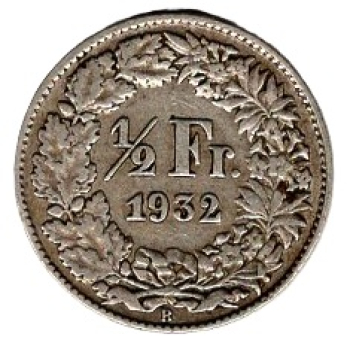 Schweiz 1/2 Franken 1932