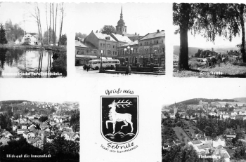 01855 Sebnitz in Saxony Multi-image postcard * circa 1950