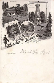 Ungerberg bei Neustadt Sachsen Restaurant Litho o 1899