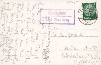 01909 Seeligstadt near Arnsdorf, girls' dormitory, rural postmark o 1936