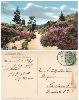 21244 Seppensen Höllenschlucht railway postmark Celle Wittingen train 41 September 25, 1912