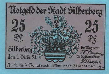 Silberberg Schlesien Notgeldschein Twierdza Srebrnogórska 1921