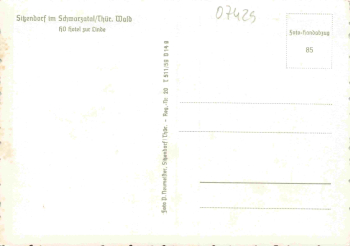 Sitzendorf Thüringer Wald  HO Hotel zur Linde * um 1950