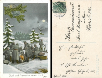 Kriegsweihnacht Deutsche Soldaten o 31.12.1914