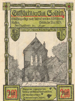 Soldin Myślibórz Neumark emergency bank note 1921