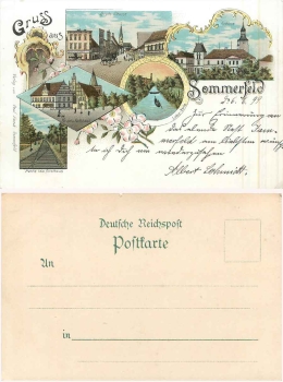 Sommerfeld Lubsko Kreis Crossen Chromolithograph * 1899