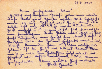 Soviet POW Camp 7181/11 Rustavi Georgia 31.7.1949 Control Stamp