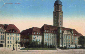 Spandau Berlin City Hall, old picture postcard, c. 1916