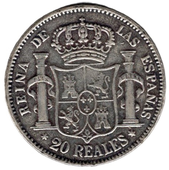 Spanien 20 Reales 1859 Isabella II. 