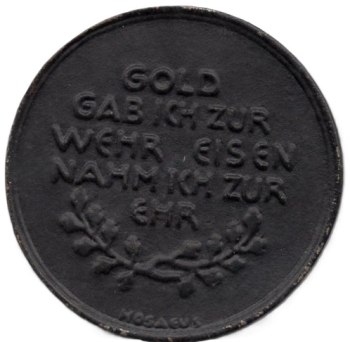 Spendenmedaille IN EISERNER ZEIT 1916