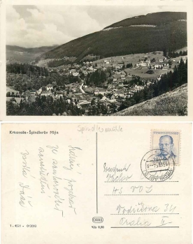 Spindlermuhle District Hohenelbe Giant Mountains o 13.7.1954