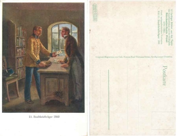 City postman of the Saxon Post 1860 artist card Gustav Muller *ca.1913
