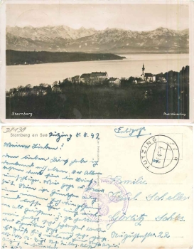 Starnberg Feldpost Reserve Lazarett Tutzing o 8.8.1942