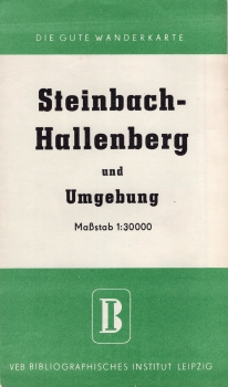 Steinbach-Hallenberg and the surrounding area hiking map around 1965