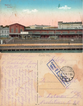 Stettin Pomerania Szczecin train station postal censorship stamp Colmar o 13.4.1818