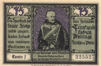 Stolp Pomerania Slupsk emergency banknote circa 1921