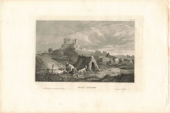 Stolpen Castle original steel engraving around 1850