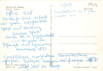01616 Strehla Elbe Schloss Torhaus gebraucht 1971