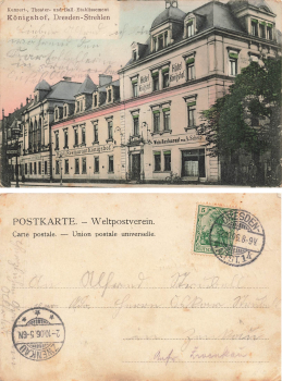 Strehlen Dresden Hotel Koenigshof Wein Restaurant A. Scheip o 1906