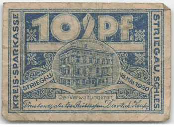 Striegau Schlesien Notgeldschein Strzegom 1920