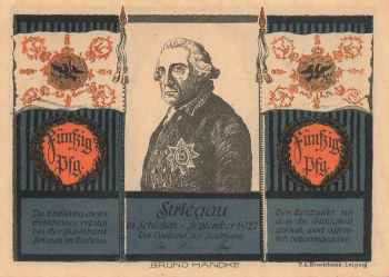 Striegau Silesia emergency bank note Strzegom 1921