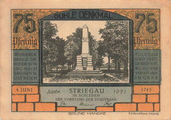 Striegau Schlesien Notgeldschein Strzegom 1921